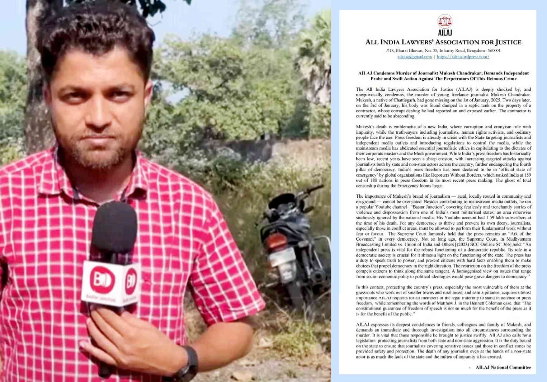 Murder of Journalist Mukesh Chandrakar