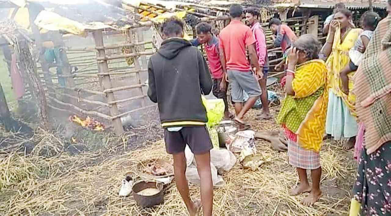 25 Adivasi Homes Burnt